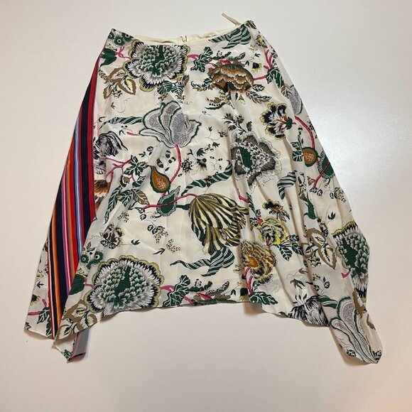 Tory Burch 100% Silk Marie Happy Times Skirt Floral Handkerchief Asymmetrical - Picture 5 of 15